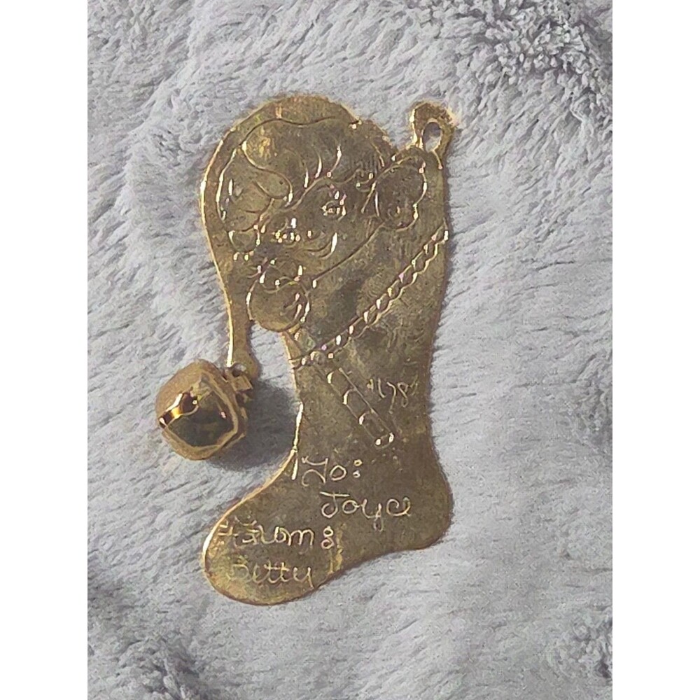 1978 Vintage Brass Christmas Ornament – Engraved “To Joyce From Betty”
